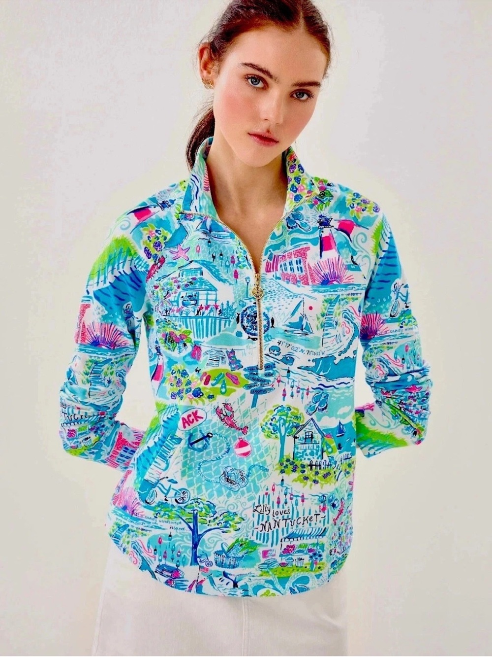 New Lilly Pulitzer Skipper Popover Lilly Loves Nantucket Lighthouse Boats Beach